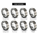font options for inside engraving on grey pipette tips rings