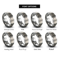 font options for inside engraving on grey pipette tips rings