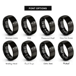 font options for inside engraving on black piping bag rings
