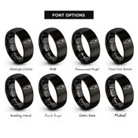font options for inside engraving on black piping bag rings