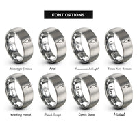 font options for inside engraving on silver piping bag rings