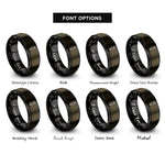 font options for inside engraving on gunmetal & black piping bag rings