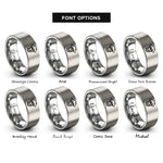 font options for inside engraving on grey pirate captain eyepatch rings