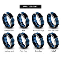 font options for inside engraving on blue & silver pirate hook rope rings