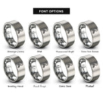 font options for inside engraving on grey pirate hook rope rings