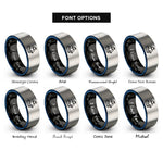font options for inside engraving on black & blue & silver pirate ship rings