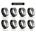 font options for inside engraving on black & gray pirate ship rings