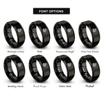 font options for inside engraving on black pirate ship silhouette rings