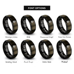 font options for inside engraving on gunmetal & black pirate ship silhouette rings