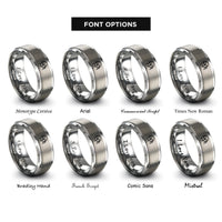 font options for inside engraving on gray pirate skull bandana rings