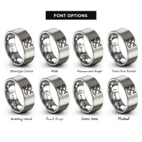 font options for inside engraving on gray pisces rings