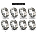 font options for inside engraving on gray pisces rings