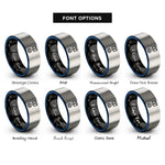 font options for inside engraving on black & blue & silver piston rings