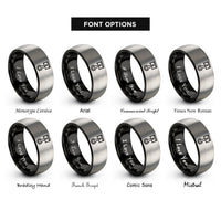 font options for inside engraving on black & gray piston rings