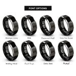 font options for inside engraving on black & grey piston rings