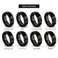 font options for inside engraving on black piston rings