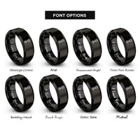 font options for inside engraving on black piston connecting rod rings