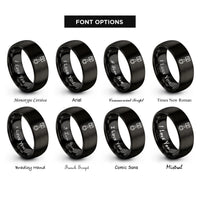 font options for inside engraving on black piston connecting rod rings