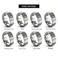 font options for inside engraving on gray piston connecting rod rings