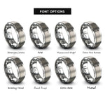font options for inside engraving on gray piston connecting rod rings