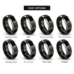 font options for inside engraving on black & grey piston crest rings
