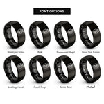 font options for inside engraving on black piston crest rings