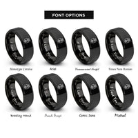 font options for inside engraving on black piston crest rings