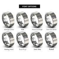 font options for inside engraving on silver piston rings