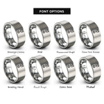 font options for inside engraving on silver piston rings