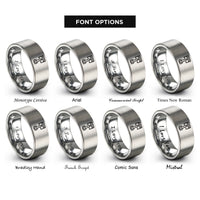 font options for inside engraving on grey piston rings
