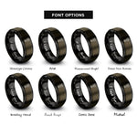font options for inside engraving on gunmetal & black piston rings