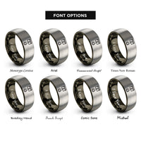 font options for inside engraving on gunmetal & silver piston rings