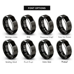 font options for inside engraving on black & gray piston rod rings