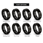 font options for inside engraving on black piston rod rings
