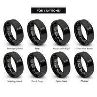 font options for inside engraving on black piston wrench rings
