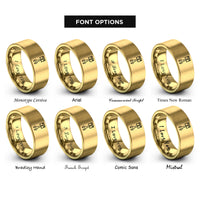 font options for inside engraving on gold piston wrench rings