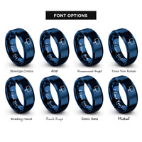 font options for inside engraving on blue pit board rings