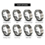font options for inside engraving on gray pit board rings
