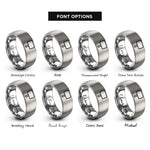font options for inside engraving on grey pit board rings