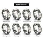 font options for inside engraving on gray pit board rings