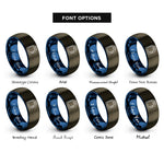 font options for inside engraving on gunmetal & blue pit board rings