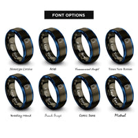 font options for inside engraving on gunmetal & blue pit board rings