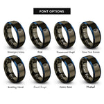 font options for inside engraving on gunmetal & blue pit board rings