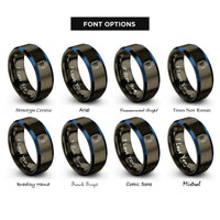 font options for inside engraving on gunmetal & blue pit board rings