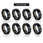 font options for inside engraving on gunmetal & blue pit board rings