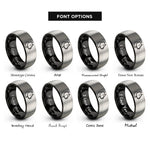 font options for inside engraving on black & gray pit bull terrier rings