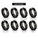font options for inside engraving on black & silver pit bull terrier rings
