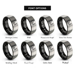 font options for inside engraving on black & silver pit stop crew rings