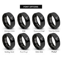 font options for inside engraving on black pit stop crew rings