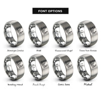 font options for inside engraving on silver pit stop crew rings